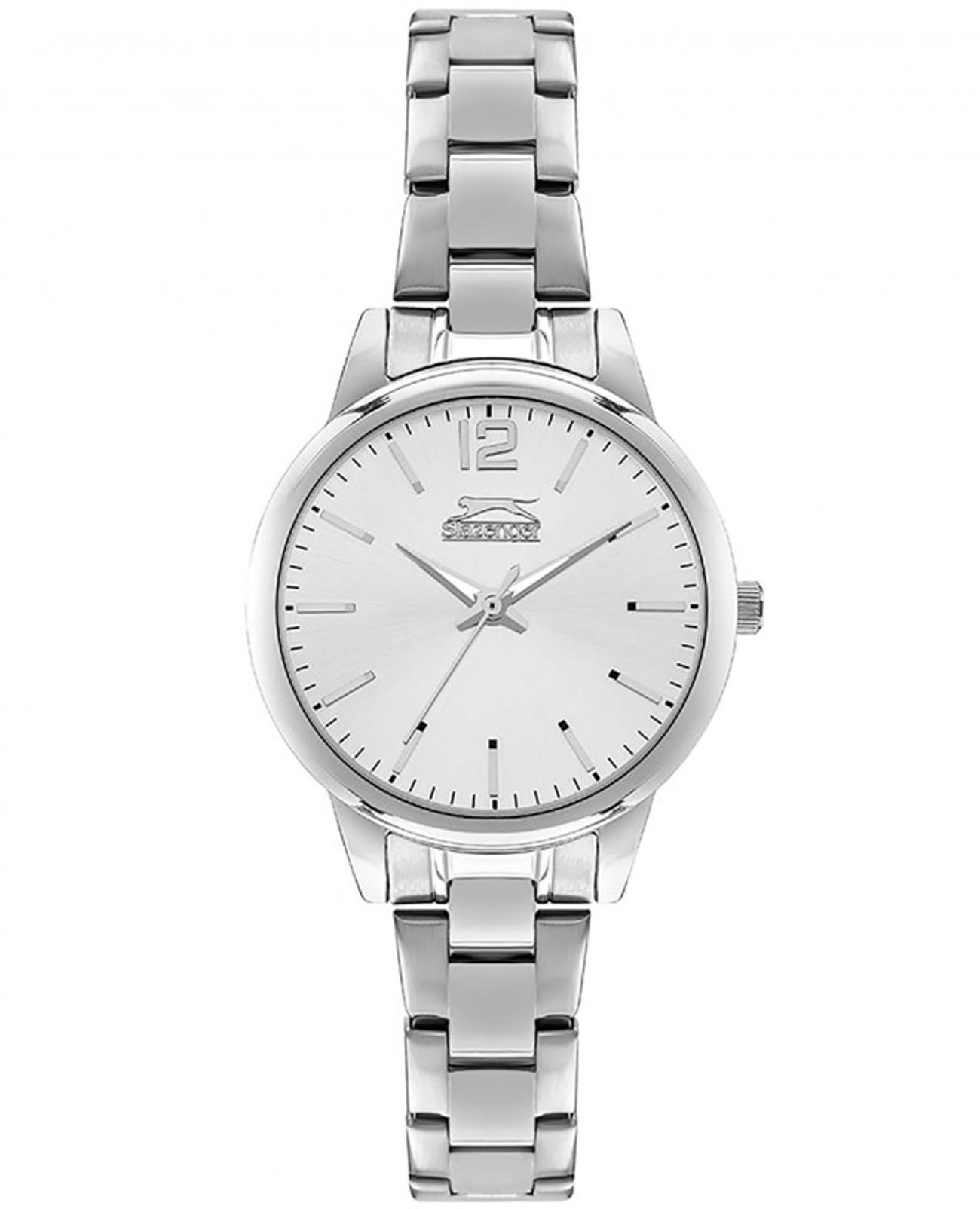 Slazenger Slazenger SL.09.2016.3.01  SL.09.2016.3.01 кварцевые женские часы серебристый циферблат, браслет суперметалл — вид спереди