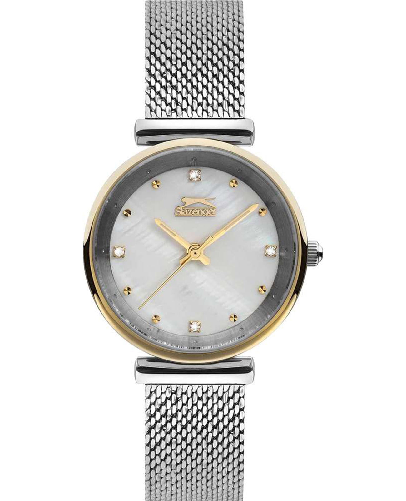 Slazenger Slazenger SL.09.6338.3.04  SL.09.6338.3.04 кварцевые женские часы серебристый циферблат, браслет суперметалл — вид спереди