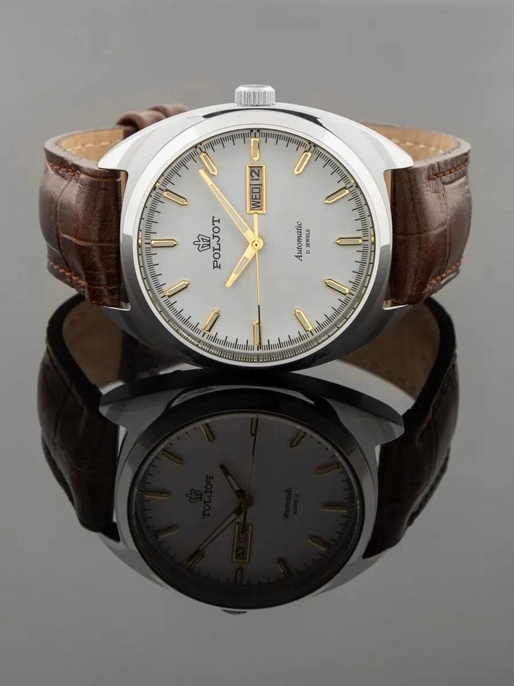 Полет Полет Селигер 8205.241276, байкал россия мужские часы на браслете кожаный боковой вид