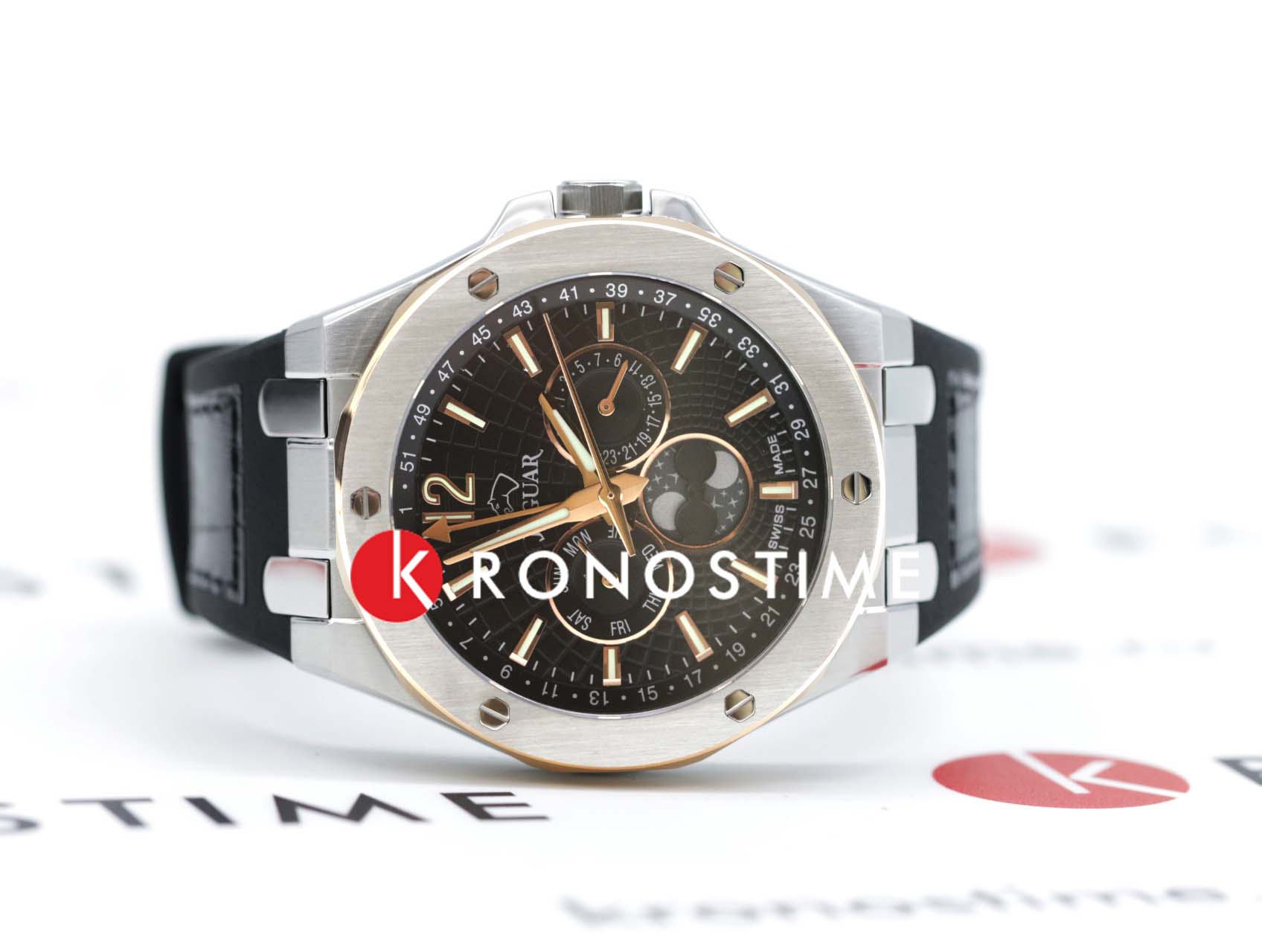 Jaguar Jaguar Moonphase J1040/4 мужские часы черный циферблат на запястье