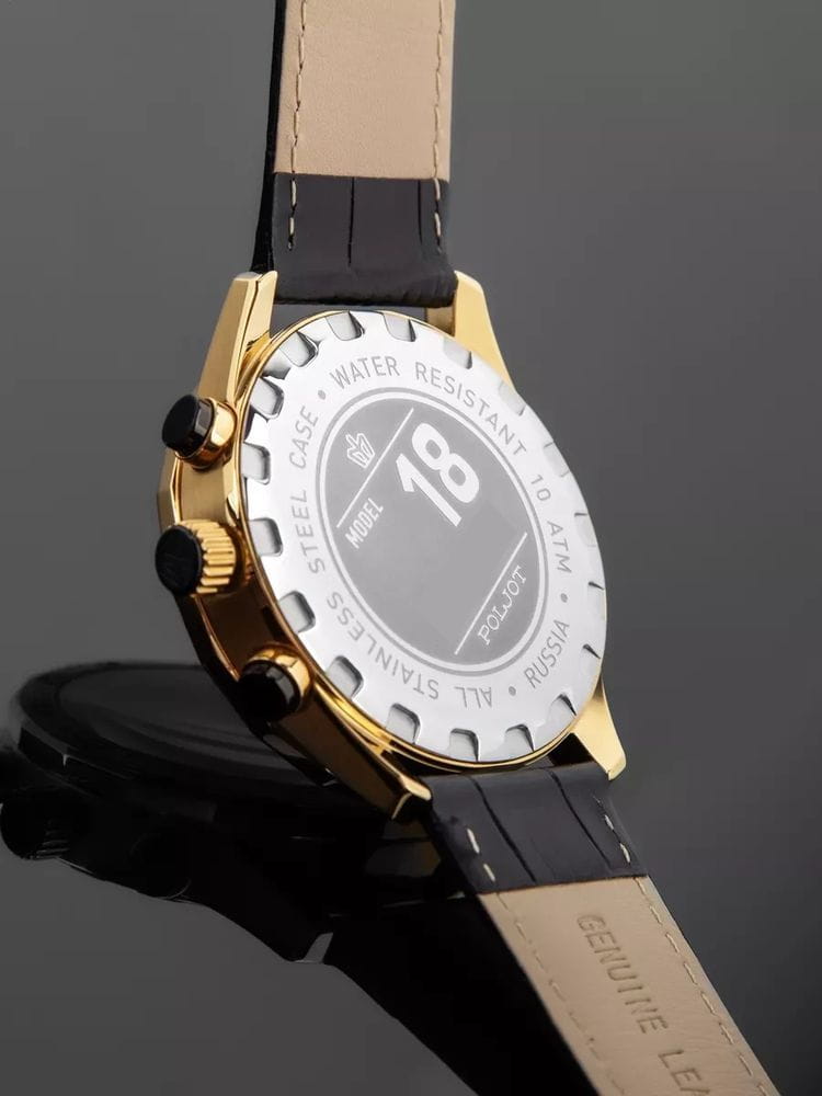 Полет Полет Ладога 6S21.186251,  россия мужские часы на браслете кожаный боковой вид