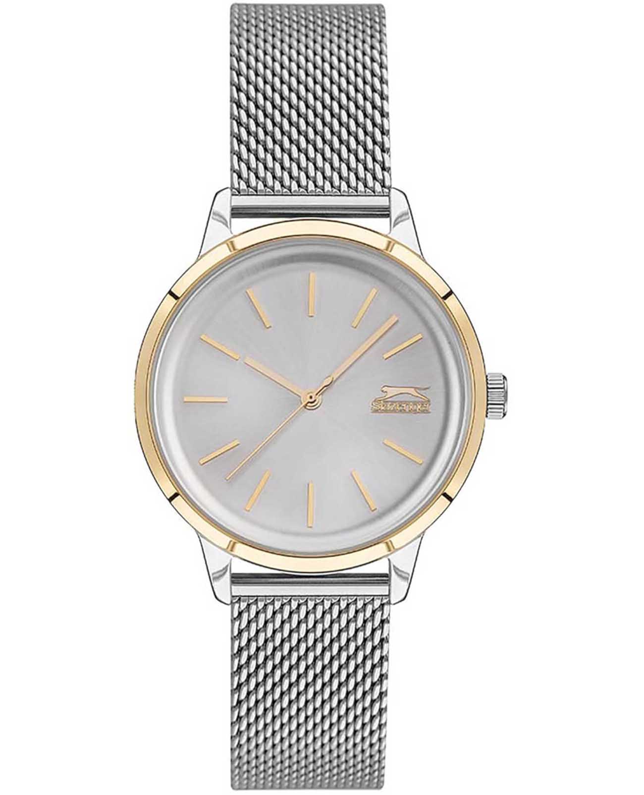 Slazenger Slazenger SL.09.2028.3.05  SL.09.2028.3.05 кварцевые женские часы белый циферблат, браслет суперметалл — вид спереди