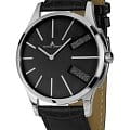 Jacques Lemans Jacques Lemans 1-1813A  1-1813A кварцевые мужские часы черный циферблат, браслет кожаный — вид спереди