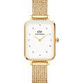 Daniel Wellington Daniel Wellington Quadro DW00100599  DW00100599 кварцевые женские часы белый циферблат, браслет сталь c pvd покрытием — вид спереди