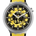 Swatch Swatch Big Bold Irony Lacquered SB07S109  SB07S109 кварцевые мужские часы  желтый циферблат, браслет резина — вид спереди