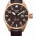 Aviator Aviator Airacobra V.1.22.2.151.4  V.1.22.2.151.4 кварцевые мужские часы  черный циферблат, браслет кожаный — вид спереди