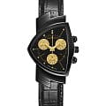 Hamilton Hamilton Ventura L Chrono Quartz H24402730  H24402730 механические мужские часы черный циферблат, браслет кожаный — вид спереди