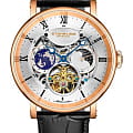 Stuhrling Stuhrling Majestic 1015.04  1015.04 механические мужские часы  черный циферблат, браслет кожаный — вид спереди