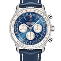 Breitling Breitling Navitimer B01 Chronograph 46 AB0127211C1X1  AB0127211C1X1 механические мужские часы синий циферблат, браслет кожаный — вид спереди