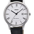 Orient Orient RF-QD0008S1  RF-QD0008S10 кварцевые мужские часы черный циферблат, браслет кожаный — вид спереди
