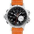 Hamilton Hamilton Khaki Aviation ETO Chrono Quartz H77612933  H77612933 кварцевые мужские часы  черный циферблат, браслет кожаный — вид спереди