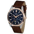 Jacques Lemans Jacques Lemans 1-1901D  1-1901D кварцевые мужские часы синий циферблат, браслет кожа + текстиль — вид спереди