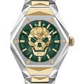 Philipp Plein Philipp Plein The Skull PWPWA0724  PWPWA0724 кварцевые женские часы  зеленый циферблат, браслет нержавеющая сталь с pvd-покрытием — вид спереди