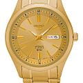 Seiko Seiko 5 Regular SNKN96J1  SNKN96J1 механические мужские часы золотой циферблат, браслет нержавеющая сталь с ip-покрытием — вид спереди