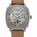 Kenneth Cole Kenneth Cole Mechanical KCWGE0020701  KCWGE0020701 механические мужские часы серый циферблат, браслет кожаный — вид спереди