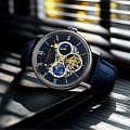 Stuhrling Stuhrling Majestic 1015.02 механические мужские часы часы крупный план синий циферблата