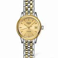 Longines Longines Flagship L4.274.3.32.7  L42743327 механические женские часы золотой циферблат, браслет сталь c pvd покрытием — вид спереди