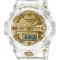 Casio Casio G-Shock GA-835E-7AR GA GA-835E-7AR электронные мужские часы золотой циферблат, браслет пластик — вид спереди