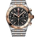 Breitling Breitling Chronomat B01 42 UB01341A1B1U1  UB01341A1B1U1 механические мужские часы черный циферблат, браслет нержавеющая сталь + золото 18к — вид спереди