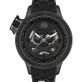 Philipp Plein Philipp Plein Plein Rich PWUAA0423  PWUAA0423 механические мужские часы черный циферблат, браслет силикон — вид спереди