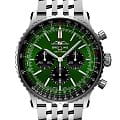 Breitling Breitling Navitimer B01 Chronograph 46 AB0137241L1A1  AB0137241L1A1 механические мужские часы  зеленый циферблат, браслет нержавеющая сталь — вид спереди