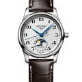 Longines Longines Master Collection L2.409.4.78.3  L24094783 механические женские часы белый циферблат, браслет кожаный — вид спереди