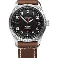 Victorinox Victorinox 241973  241973 механические мужские часы  черный циферблат, браслет кожаный — вид спереди