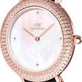 Daniel Wellington Daniel Wellington Crystalline Bezel Black Croc Rose Gold DW00100827 , наручные женские часы фото под углом