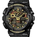 Casio Casio G-Shock GA-100CF-1A9 GA-100 GA100CF1A9 электронные мужские часы коричневый циферблат, браслет пластик — вид спереди