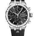 Maurice Lacroix Maurice Lacroix Aikon Automatic Chronograph AI6038-SS000-330-2  AI6038-SS000-330-2 механические мужские часы черный циферблат, браслет каучук — вид спереди