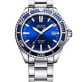 Epos Epos Diver 3438.131.96.16.30  3438.131.96.16.30 механические мужские часы  синий циферблат, браслет нержавеющая сталь — вид спереди