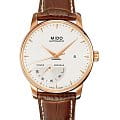 Mido Mido Baroncelli M8605.3.11.8  M86053118 механические мужские часы  белый циферблат, браслет кожаный — вид спереди