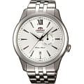 Orient Orient ES00003W (FES00003W)  FES00003W механические мужские часы  белый циферблат, браслет  — вид спереди