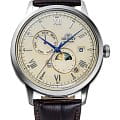 Orient Orient Sun & Moon RA-AK0803Y  RA-AK0803Y механические мужские часы антрацитовый циферблат, браслет кожаный — вид спереди