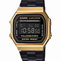 Casio Casio Vintage A168WEGB-1BDF (A168WEGB-1B)  A168WEGB-1BDF кварцевые мужские часы  циферблат, браслет нержавеющая сталь — вид спереди