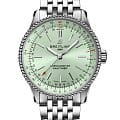 Breitling Breitling Navitimer Automatic 35 A17395361L1A1  A17395361L1A1 механические женские часы зеленый циферблат, браслет нержавеющая сталь — вид спереди