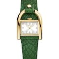Fossil Fossil Harwell ES5267  ES5267 кварцевые женские часы золотой циферблат, браслет кожаный — вид спереди