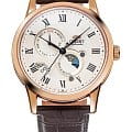 Orient Orient Sun & Moon RN-AK0001S  RN-AK0001S механические мужские часы белый циферблат, браслет кожаный — вид спереди