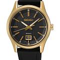 Seiko Seiko Discover More SUR560P1  SUR560P1 кварцевые мужские часы  черный циферблат, браслет силикон — вид спереди