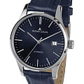 Jacques Lemans Jacques Lemans London 1-2073D  1-2073D механические мужские часы синий циферблат, браслет кожаный — вид спереди