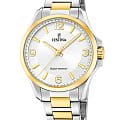 Festina Festina Solar F20657/1  F20657/1 кварцевые мужские часы белый циферблат, браслет сталь c pvd покрытием — вид спереди