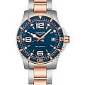 Longines Longines Hydroconquest L3.340.3.98.7  L33403987 кварцевые мужские часы  синий циферблат, браслет сталь c pvd покрытием — вид спереди