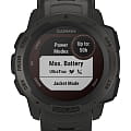 Garmin Garmin Instinct Solar Graphite 010-02293-00  010-02293-00 электронные мужские часы цветной циферблат, браслет силикон — вид спереди