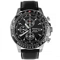 Seiko Seiko Conceptual Series Sports SSC009P3  SSC009P3 кварцевые мужские часы черный циферблат, браслет кожаный — вид спереди