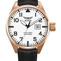 Aviator Aviator Airacobra V.1.22.2.152.4  V.1.22.2.152.4 кварцевые мужские часы  белый циферблат, браслет кожаный — вид спереди