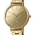 Casio Casio Sheen SHE-4544G-9AUDF  SHE-4544G-9A кварцевые женские часы золотой циферблат, браслет сталь с ip покрытием — вид спереди