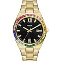 Fossil Fossil Scarlette ES5311SET  ES5311SET кварцевые женские часы черный циферблат, браслет нержавеющая сталь с ip-покрытием — вид спереди