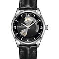 Hamilton Hamilton Jazzmaster Open Heart Auto H32705731  H32705731 механические мужские часы  черный циферблат, браслет кожаный — вид спереди