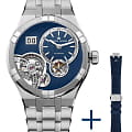 Maurice Lacroix Maurice Lacroix Aikon Master Grand Date AI6118-SS00E-430-C  AI6118-SS00E-430-C механические мужские часы синий циферблат, браслет нержавеющая сталь — вид спереди