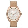 Fossil Fossil Bannon  AM4532  AM4532 кварцевые женские часы серый циферблат, браслет кожа + текстиль — вид спереди